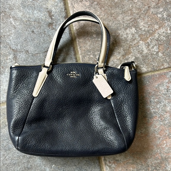 Coach Navy Pebbled Leather Crossbody - Picture 1 of 11